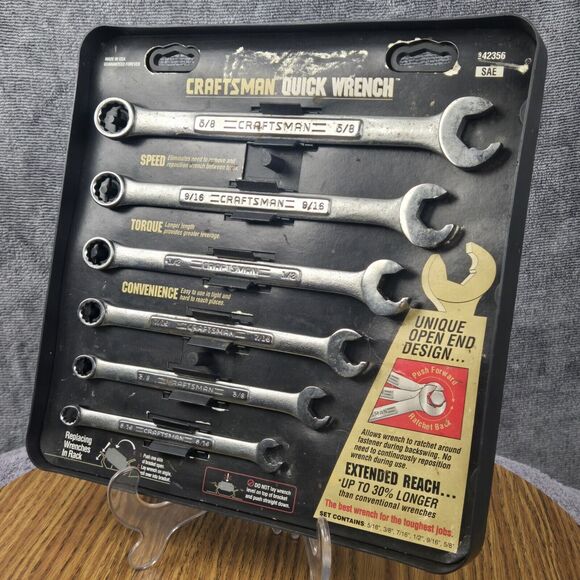 Vintage Craftsman 6 Pc Professional Quick Wrench Set SAE 42356 USA Made 5/8-5/16 - Picture 8 of 16